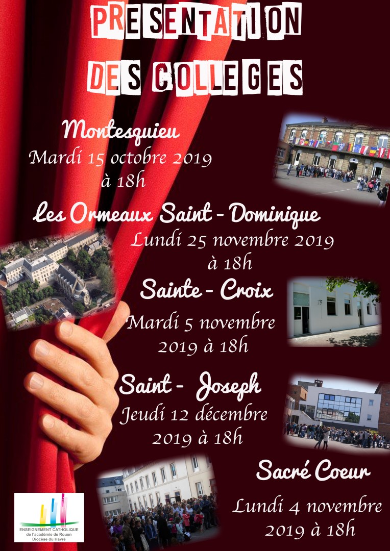affiche présentation des colleges - sacre cœur le havre